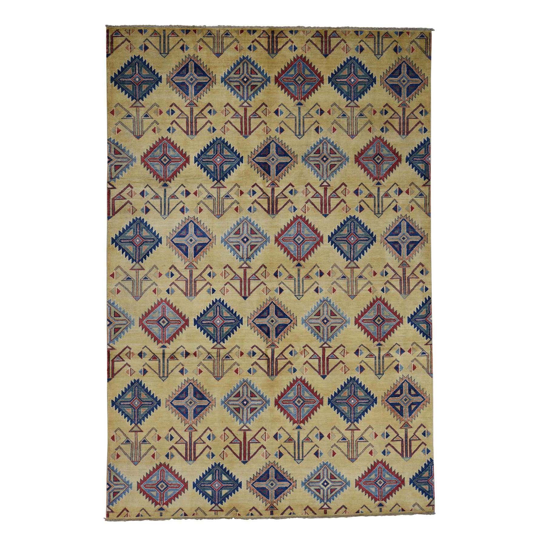Casual Wool Hand-Knotted Area Rug 6'1